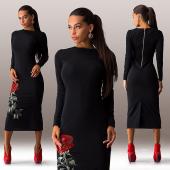 plus Size n 3xl Vestidos Verkauf Damen Kleid gemütliche Vestido o Hals lange Ärmel Floral bedruckt warme Winter Kleid