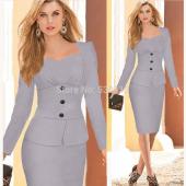 neue Damen tragen Vestidos de fiesta Button elegant Bodycon Stift lässig büro Kleid Weisse Kleid billige Kleidung kinn