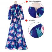 yuocl heißes Verkauf ropa neue Mode Damen Sommerkleid Print lange Maxi Kleider Strand Dress lange Ärmel boheme Kleid