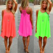 Sommer Stil Damen Kleid plus Size neue Mode Chiffon fluoreszierende sexy Sommerkleid derss Damen