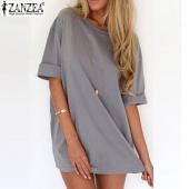 Summer Style Mode Damen lässig Locker ein sexy Kleid Damen kurze Ärmel Einfarbig Mini Kleider Vestidos