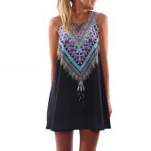 Sommer in indien Ethnischen Damen Kleider Locker zwei nationalen Stil Blumen bedruckt Beachw Hippie boho Vintage