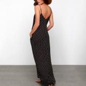 neue Mode Sommer Damen auch Polka Dot lässig Locker lange Maxi Kleid mit sexy Beachwear Vestidos Baumwolle