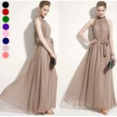 Vestidos Damen Kleid elegant Böhmischen Strand Sommerkleid ultra sexy Maxi Kleid perfekt fee hängt am Hals Chiffon