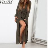 plus Size Summer Style Damen sexy Damen Chiffon Kleid lässig Locker lange Strand Maxi split Hals zieht sich Vest