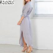 plus Size Summer Style Damen sexy Damen Chiffon Kleid lässig Locker lange Strand Maxi split Hals zieht sich Vest