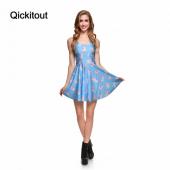 Landungsschiff neue sexy Damen Kleidung casual Marie Reversible Skater Kleid gefalteten Print Kleider