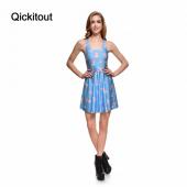 Landungsschiff neue sexy Damen Kleidung casual Marie Reversible Skater Kleid gefalteten Print Kleider