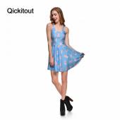 Landungsschiff neue sexy Damen Kleidung casual Marie Reversible Skater Kleid gefalteten Print Kleider