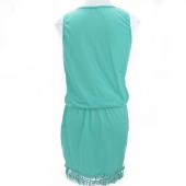 lässig Sommerkleid FRinge Tassel Kleider sexy Grau Hals tulip kittel Taille wrap Damen Sommerkleid Vestido Weste