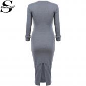 sheinside Koreanische Designer casual Stil weibliche Kleider einfach high Street modisch lange Ärmel um den Hals Kleid