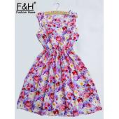 heiße s m l xl xxl 20 Damen im Böhmischen Floral Leopard Farbe Ärmellosen Weste gedruckten Strand Chiffon Kleid