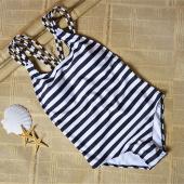 neue spaltung Badeanzug Damen Tankini Badeanzüge Damen sexy push up Gestreiften Krawatte Badehosen Tankinis plus s