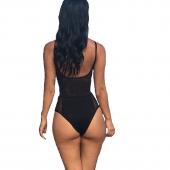 details über Sommer sexy Bademoden Damen Schwarzes Mesh schiere monokini Stück Transparenten Bodysuit Beachwear Badeanz