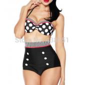 hohe Taille retro Bikinis Badehosen Damen Bikini gesetzt Badeanzug Vintage push up Badeanzüge