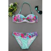 Bikini Brasilianischen Vintage Verband Badeanzug Blumenmustern Badehosen push up Bikini