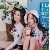 neuer Stil Damen lange Ärmel Hautausschlag wache Sport zwei Stücke Bademode Badeanzug Badeanzug surfen Anzug Neoprenanz