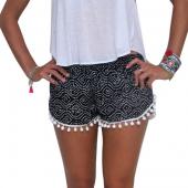 Damen mit hoher Taille Blumenmustern Shorts Sommer Strand Shorts Tassel hot Pants