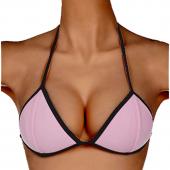 Mode Sommer solide sexy Damen Gepolsterte  Schulterfreien Bikini nur erste grundlegende Badeanzug push up