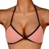 Mode Sommer solide sexy Damen Gepolsterte  Schulterfreien Bikini nur erste grundlegende Badeanzug push up