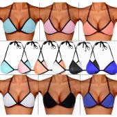 Mode Sommer solide sexy Damen Gepolsterte  Schulterfreien Bikini nur erste grundlegende Badeanzug push up