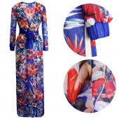 Sommer Damen sexy Badeanzug auf Stil Badehosen Bikini Vertuschung Blume split Strand langen Sommerkleid Gewand Vestidos