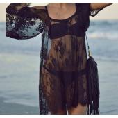 Damen moda Strand sonnencreme Kleidung Schöne Spitzen Schulterfreies sexy Kleid sexy Badeanzug