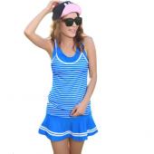 sexy push up Tankinis Damen teilen Gestreiften Bikini am Strand 2415 Kleid