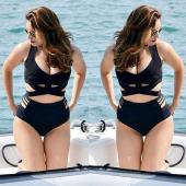 sexy Damen hohe Taille im schnitt Verband push up Bikini Badehosen und Grösse