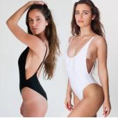 ein Stück Badeanzug Summer Style hohen schnitt rückenfrei Top Badehose sexy Bodysuit Damen Schwarz Weiss Rote Bade