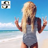 Verband Badeanzug Treiben neue biquini Gestreiften Brasilianischen hohe Taille Schwimmenklagen sexy Bademoden Damen ein