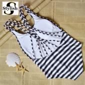 Verband Badeanzug Treiben neue biquini Gestreiften Brasilianischen hohe Taille Schwimmenklagen sexy Bademoden Damen ein