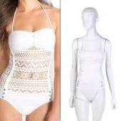 Weihnachten hohe Taille Häkeln Dreieck monokini Badehose sexy ein Stück Badeanzüge Damen Gepolsterte n Badeanzug lässig