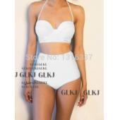 neue Mode heiße Lady Damen Vintage high tailliertes Bikini Set Neon Farbe Badehosen Badeanzug Versandkosten