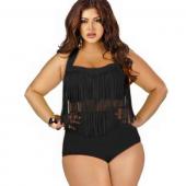 2PCs groß fett schön oben FRinge Tassel Bikini Set Drücken die Bademode Badeanzug Badeanzüge Beachwear plus the q279