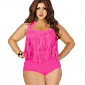 2PCs groß fett schön oben FRinge Tassel Bikini Set Drücken die Bademode Badeanzug Badeanzüge Beachwear plus the q279