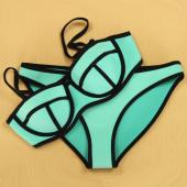 Neopren Badehosen push up Bikini zeigt sexy Sommer Polster Badeanzug Damen Badehosen sexy biquini Bad Anzug Bikini