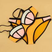 Neopren Badehosen push up Bikini zeigt sexy Sommer Polster Badeanzug Damen Badehosen sexy biquini Bad Anzug Bikini