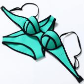 Neopren Badehosen Damen Mode Bikini neuen Sommer sexy Badeanzug Womens Badeanzug push up Bikinis Set bathsuit