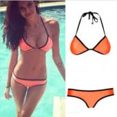 sexy Bikini Mädchen Damen Top und unten Drücken die Gepolsterte  BH Bademode Badeanzug