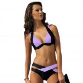 Mode Badehosen Damen Bikini hat Farbe block Schulterfreien cross push up sexy Badeanzüge Badeanzug und Bikini