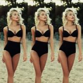 neue Mode Lady Damen hohe Taille sexy Bikini Verkauf hat Badeanzug Damen Drücken die Gepolsterte  Beachwear Versandk