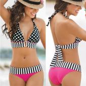 neue retro Brasilianischen Bikini Streifen gePunktete Damen Vintage Badehosen Bikini Lady n Badeanzug Spitzen