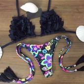 Damen Setzen Halter Bikini Badehosen Strand Baden Vertuschung 2 Stück Outfits