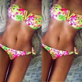 Frühjahr Sommer ein neuer Badeanzug Stil Floral Bikini mit abnehmbaren Polster Badeanzug biquini Damen Swimwears