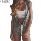 Mode Damen einen Strampler Ärmellose Hals Overalls Sport Damen FreiZeitKleidung und Grösse s