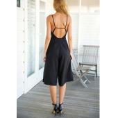 Rompers Womens Schwarzen leinen Baumwoll Overall rückenfrei xl Schulterfreien Breite Bein sexy Eleganten Hosenanzug