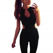 neu sexy Damen Sommer Overall Ärmellose Rompers Schwarz Bodycon lange Overall slim Playsuits Bodys Macacao