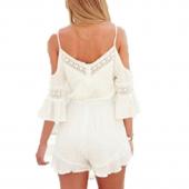 Rompers Womens Overall Summer Style Spitzen sexy Bodysuit Beachwear in rückenfrei Chiffon Playsuit kurze Kanzlei