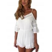 Rompers Womens Overall Summer Style Spitzen sexy Bodysuit Beachwear in rückenfrei Chiffon Playsuit kurze Kanzlei